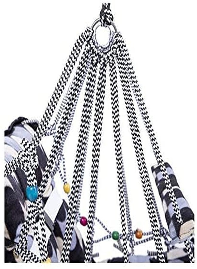 مورال أرجوحة قطنية للأطفال من عمر سنة إلى 6 سنوات، قابلة للطي والغسل، مزودة بحزام أمان - أرجوحة منزلية/حديقة للأطفال (أرجوحة أطفال) - Image 5